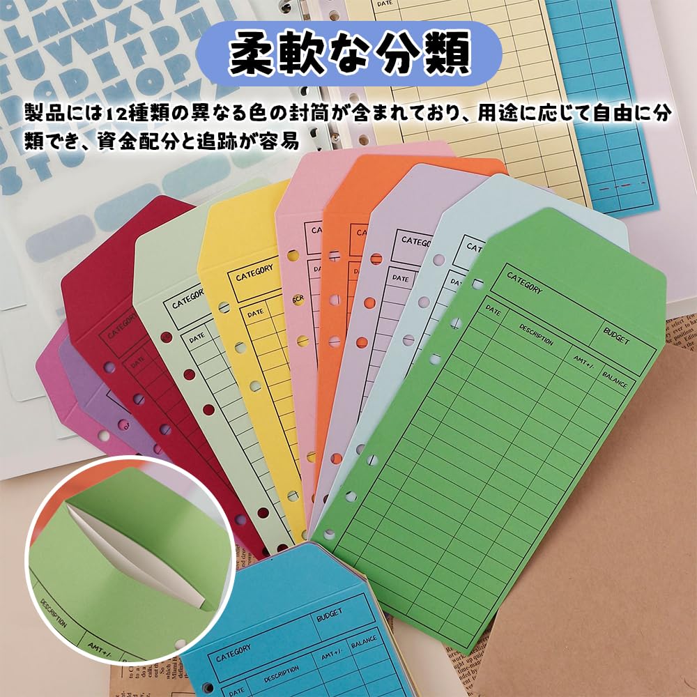 Amazon.co.jp: UrbanPulse 現金封筒 月謝袋 予算封筒 12色 12枚セット
